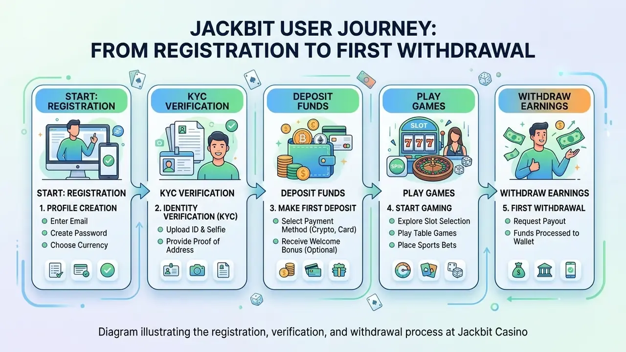 Registration and KYC process at Jackbit Casino